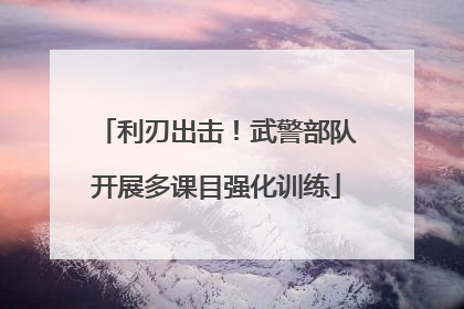 利刃出击！武警部队开展多课目强化训练