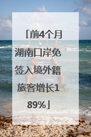 前4个月湖南口岸免签入境外籍旅客增长189%