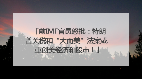 前IMF官员怒批：特朗普关税和“大而美”法案或重创美经济和股市！