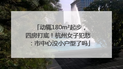 动辄180m²起步，四房打底！杭州女子犯愁：市中心没小户型了吗