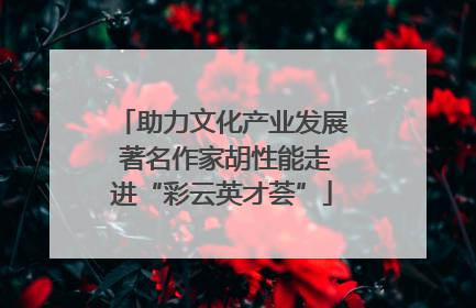 助力文化产业发展 著名作家胡性能走进“彩云英才荟”