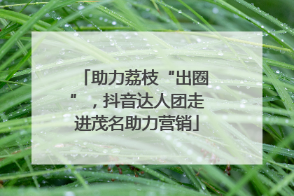助力荔枝“出圈”，抖音达人团走进茂名助力营销