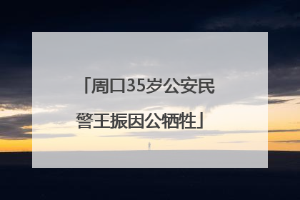 周口35岁公安民警王振因公牺牲