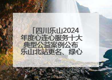 四川乐山2024年度心连心服务十大典型公益案例公布 乐山北站更名、绿心路井盖治理等上榜