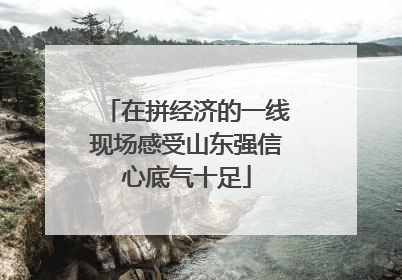 在拼经济的一线现场感受山东强信心底气十足