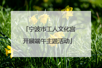 宁波市工人文化宫开展端午主题活动