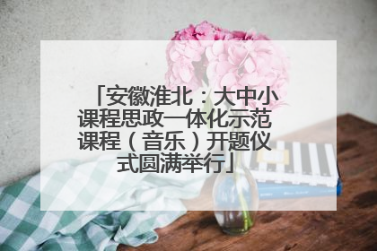 安徽淮北：大中小课程思政一体化示范课程（音乐）开题仪式圆满举行