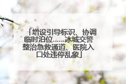 增设引导标识、协调临时泊位……冰城交警整治急救通道、医院入口处违停乱象