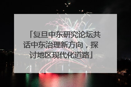复旦中东研究论坛共话中东治理新方向，探讨地区现代化道路