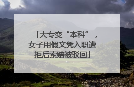 大专变“本科”，女子用假文凭入职遭拒后索赔被驳回