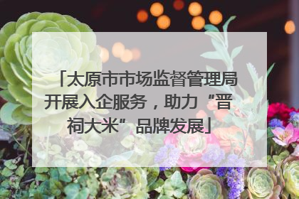 太原市市场监督管理局开展入企服务，助力“晋祠大米”品牌发展