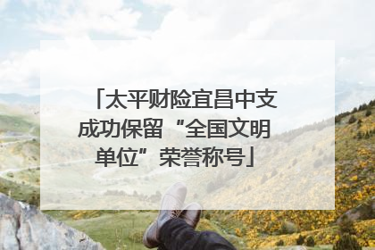 太平财险宜昌中支成功保留“全国文明单位”荣誉称号
