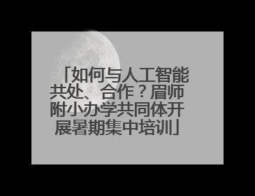 如何与人工智能共处、合作？眉师附小办学共同体开展暑期集中培训