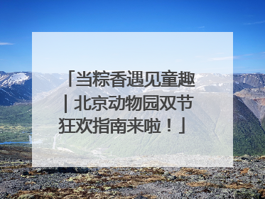 当粽香遇见童趣｜北京动物园双节狂欢指南来啦！