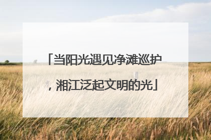 当阳光遇见净滩巡护，湘江泛起文明的光