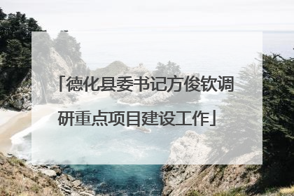 德化县委书记方俊钦调研重点项目建设工作