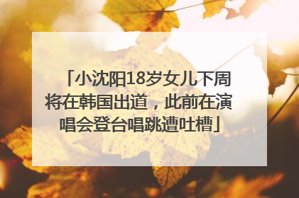 小沈阳18岁女儿下周将在韩国出道，此前在演唱会登台唱跳遭吐槽