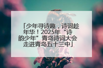 少年寻诗趣，诗词趁年华！2025年“诗韵少年”青岛诗词大会走进青岛五十三中