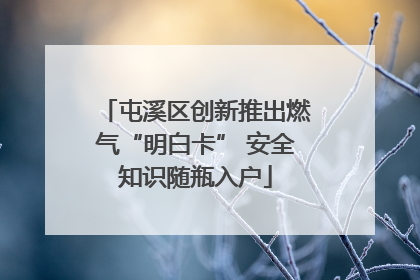 屯溪区创新推出燃气“明白卡” 安全知识随瓶入户
