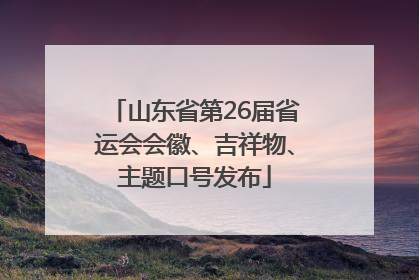 山东省第26届省运会会徽、吉祥物、主题口号发布