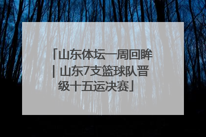 山东体坛一周回眸｜山东7支篮球队晋级十五运决赛