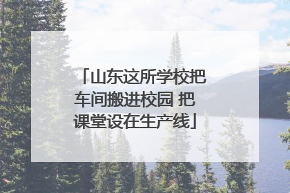 山东这所学校把车间搬进校园 把课堂设在生产线