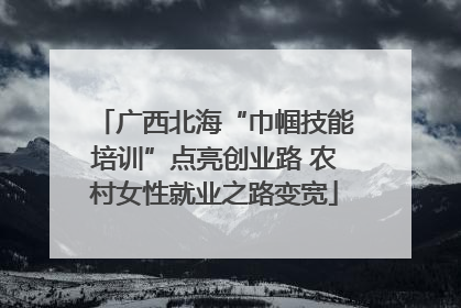广西北海“巾帼技能培训”点亮创业路 农村女性就业之路变宽