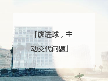 廖进球，主动交代问题