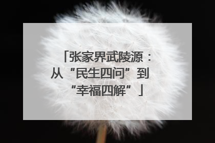 张家界武陵源：从“民生四问”到“幸福四解”
