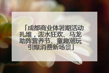 成都商业体暑期活动扎堆，泼水狂欢、马龙助阵营养节、童趣潮玩引爆消费新场景