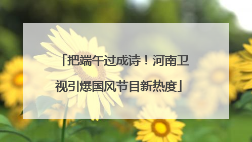 把端午过成诗！河南卫视引爆国风节目新热度