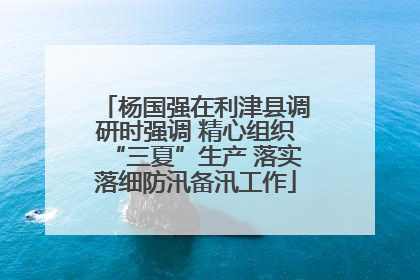 杨国强在利津县调研时强调 精心组织“三夏”生产 落实落细防汛备汛工作