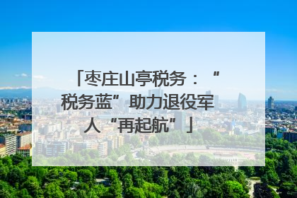 枣庄山亭税务：“税务蓝”助力退役军人“再起航”