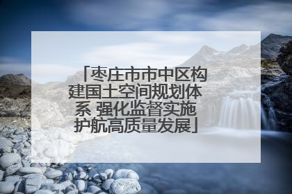 枣庄市市中区构建国土空间规划体系 强化监督实施护航高质量发展