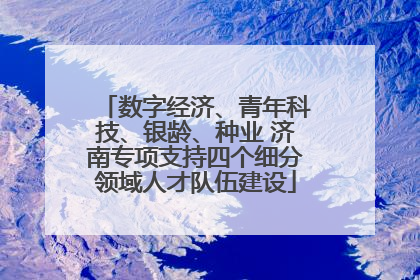 数字经济、青年科技、银龄、种业 济南专项支持四个细分领域人才队伍建设