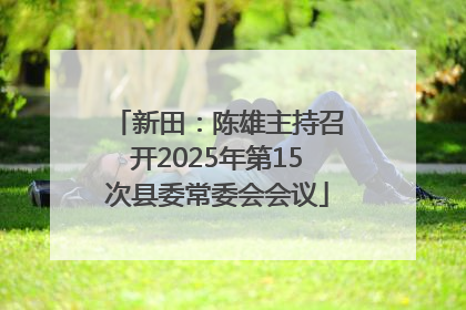 新田：陈雄主持召开2025年第15次县委常委会会议