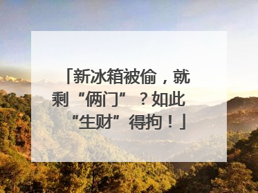 新冰箱被偷，就剩“俩门”？如此“生财”得拘！