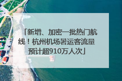 新增、加密一批热门航线！杭州机场暑运客流量预计超910万人次