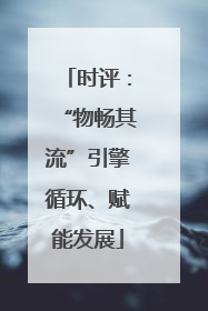 时评：“物畅其流”引擎循环、赋能发展