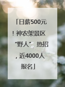 日薪500元！神农架景区 “野人” 热招，近4000人报名