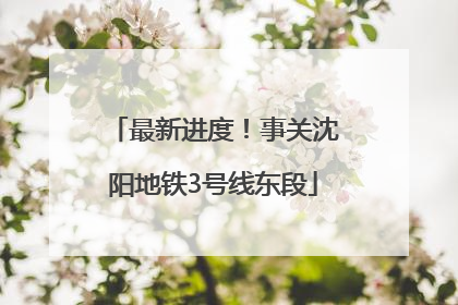 最新进度！事关沈阳地铁3号线东段