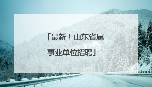最新！山东省属事业单位招聘