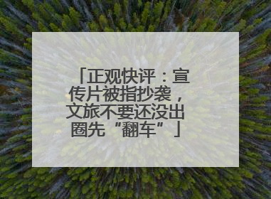 正观快评：宣传片被指抄袭，文旅不要还没出圈先“翻车”