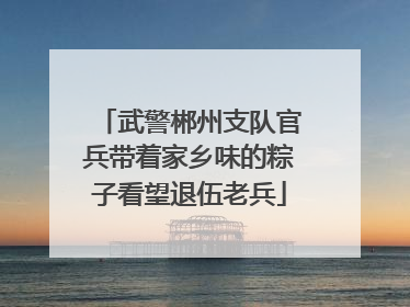 武警郴州支队官兵带着家乡味的粽子看望退伍老兵