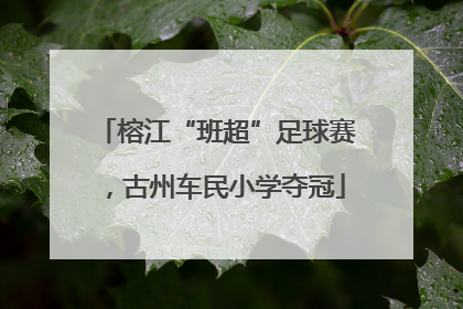 榕江“班超”足球赛，古州车民小学夺冠