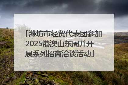 潍坊市经贸代表团参加2025港澳山东周并开展系列招商洽谈活动