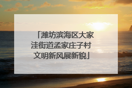 潍坊滨海区大家洼街道孟家庄子村文明新风展新貌