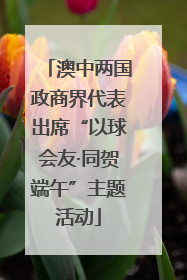 澳中两国政商界代表出席“以球会友·同贺端午”主题活动