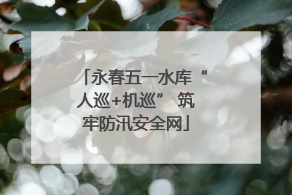 永春五一水库“人巡+机巡” 筑牢防汛安全网