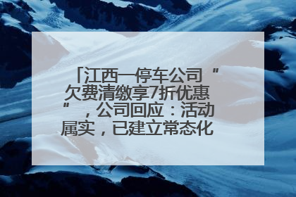 江西一停车公司“欠费清缴享7折优惠”，公司回应：活动属实，已建立常态化诉讼追缴机制